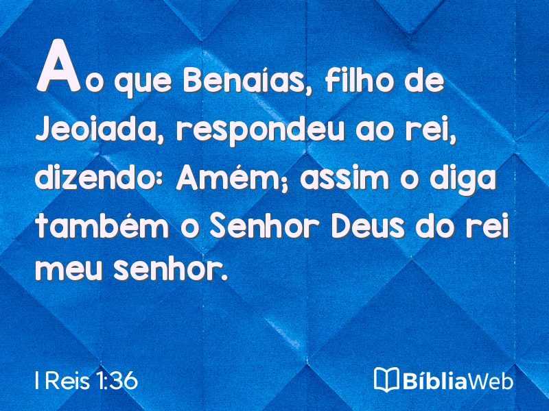 I Reis 1:36 em imagem para compartilhar