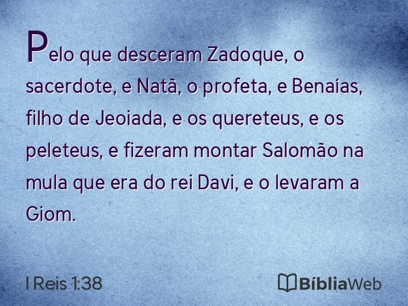 I Reis 1:38 em imagem para compartilhar