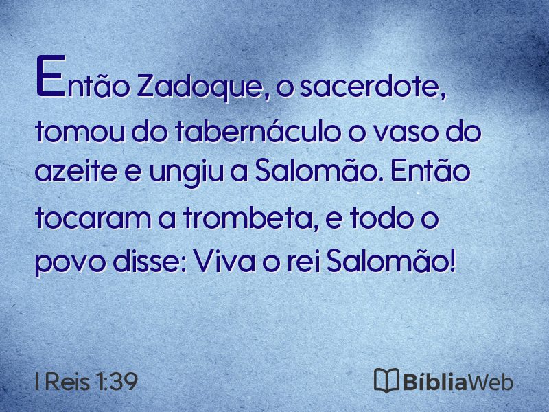 I Reis 1:39 em imagem para compartilhar
