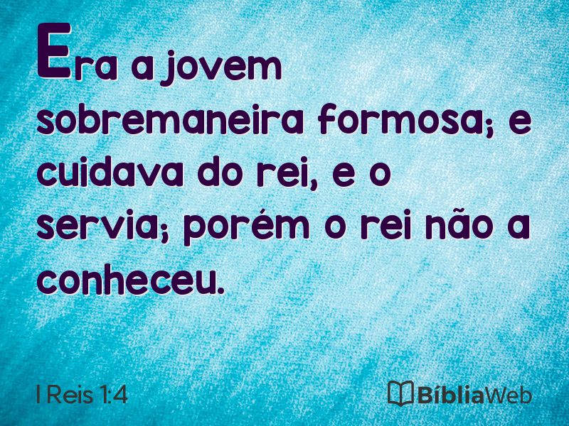 I Reis 1:4 em imagem para compartilhar