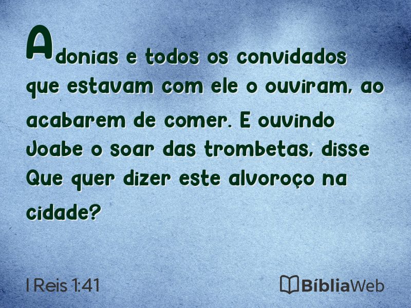I Reis 1:41 em imagem para compartilhar