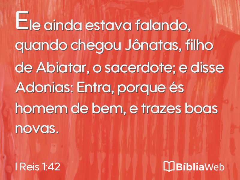 I Reis 1:42 em imagem para compartilhar