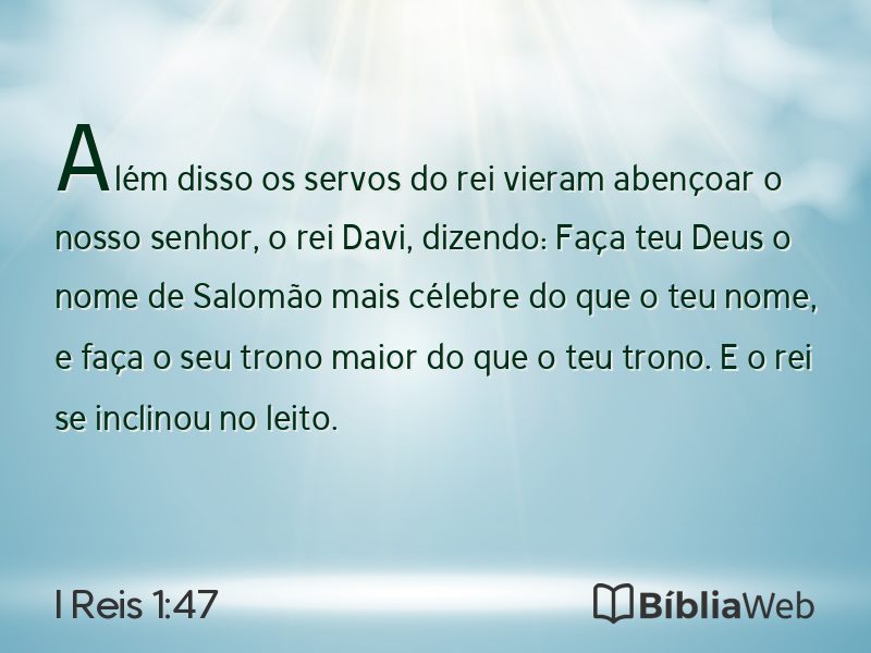 I Reis 1:47 em imagem para compartilhar