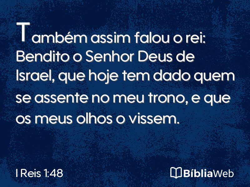 I Reis 1:48 em imagem para compartilhar