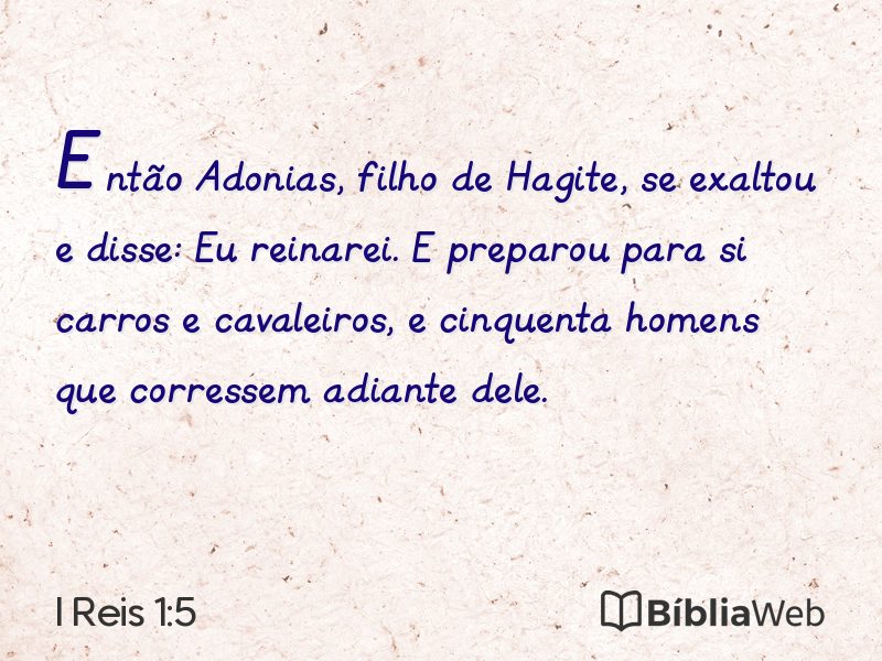 I Reis 1:5 em imagem para compartilhar