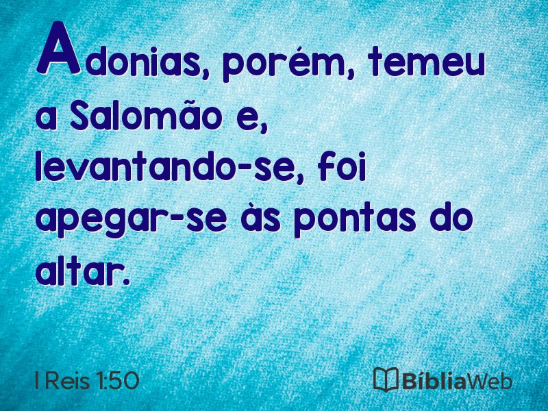 I Reis 1:50 em imagem para compartilhar