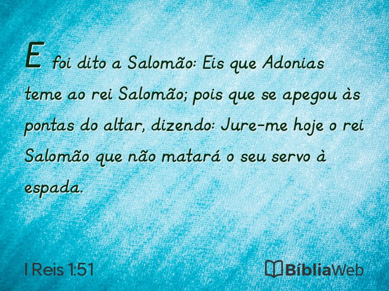 I Reis 1:51 em imagem para compartilhar