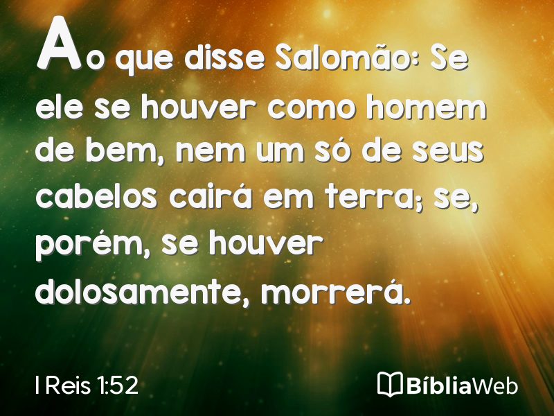I Reis 1:52 em imagem para compartilhar