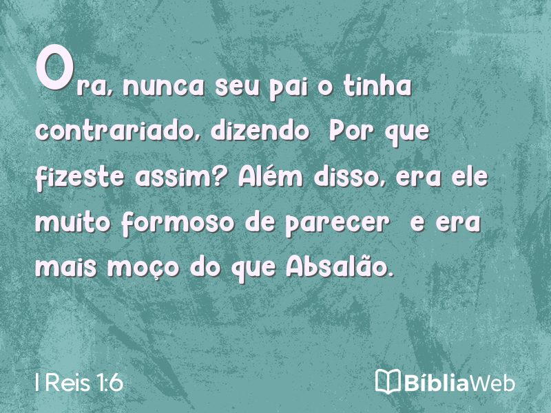I Reis 1:6 em imagem para compartilhar