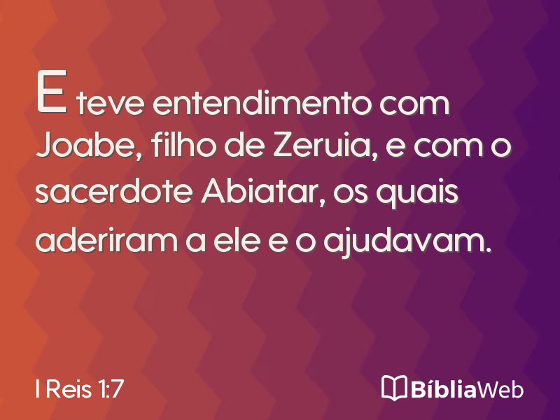 I Reis 1:7 em imagem para compartilhar