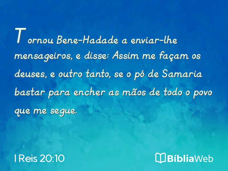 I Reis 20:10 em imagem para compartilhar