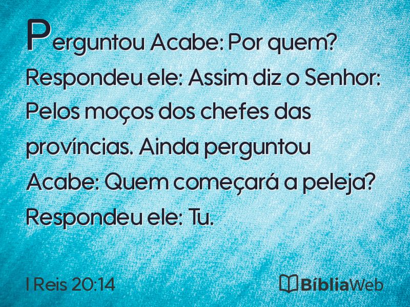 I Reis 20:14 em imagem para compartilhar