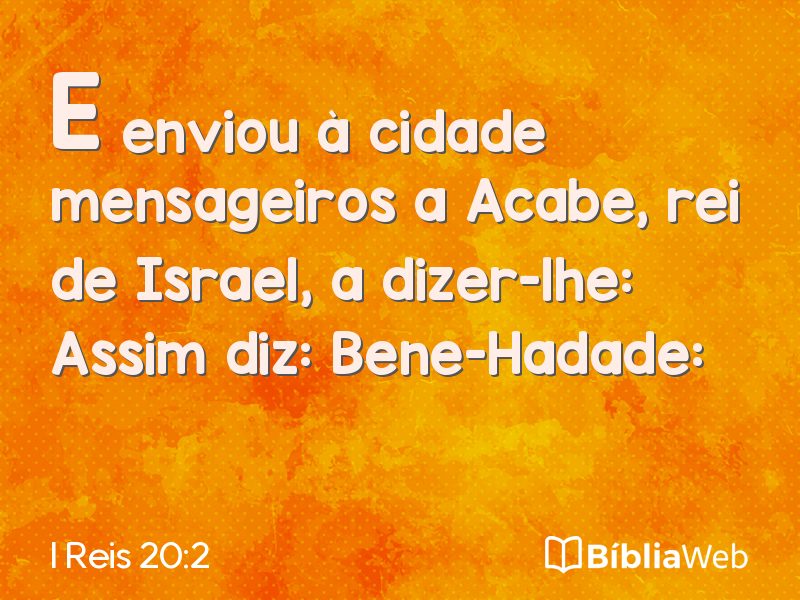I Reis 20:2 em imagem para compartilhar