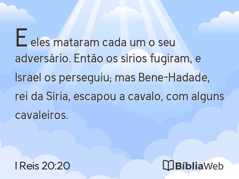 I Reis 20:20 em imagem para compartilhar