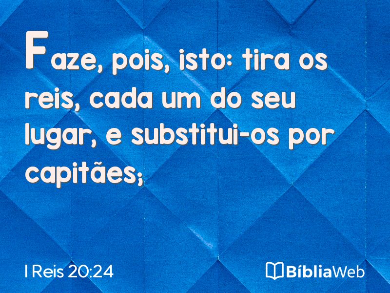 I Reis 20:24 em imagem para compartilhar