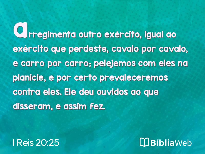 I Reis 20:25 em imagem para compartilhar
