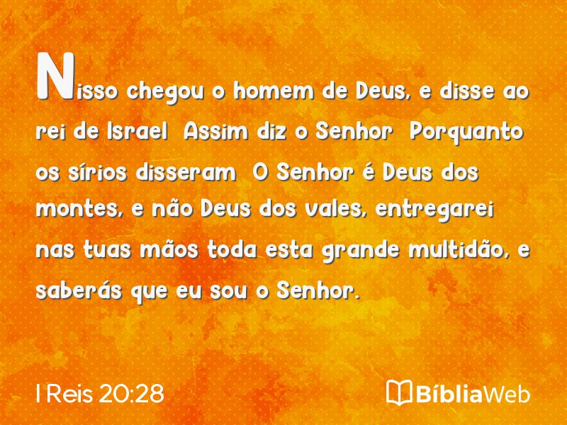 I Reis 20:28 em imagem para compartilhar
