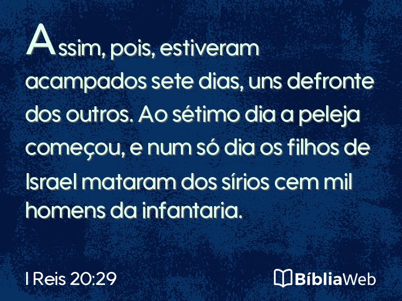 I Reis 20:29 em imagem para compartilhar