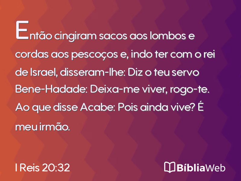 I Reis 20:32 em imagem para compartilhar