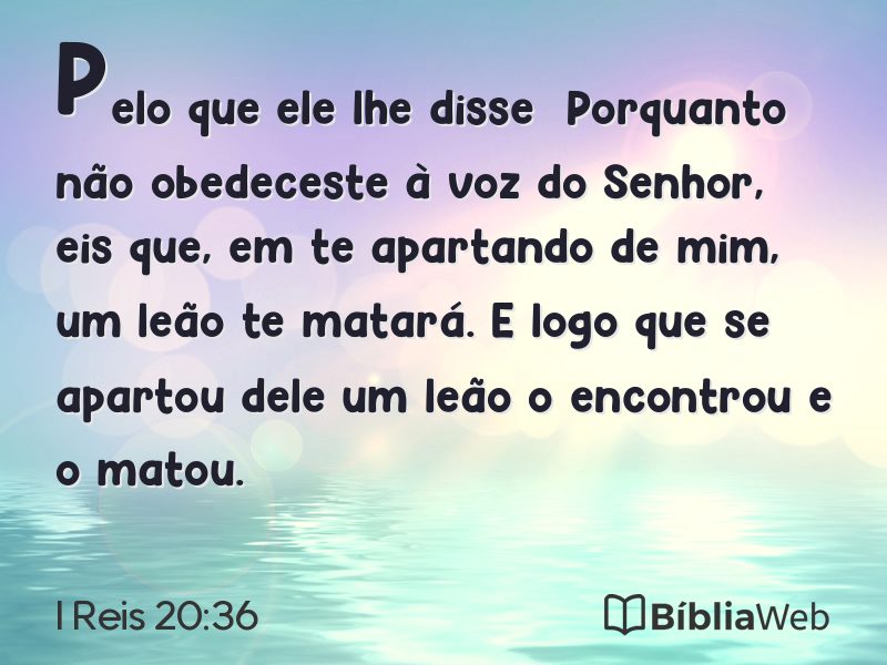 I Reis 20:36 em imagem para compartilhar