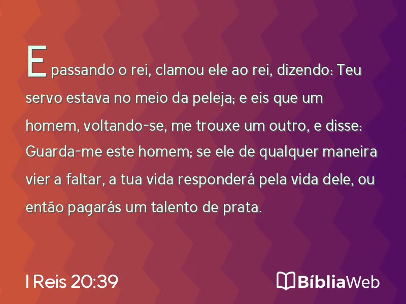 I Reis 20:39 em imagem para compartilhar