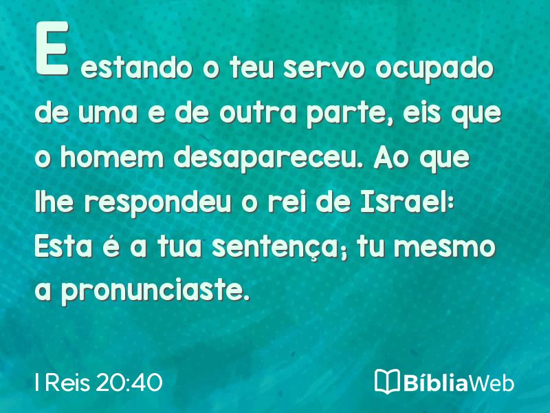 I Reis 20:40 em imagem para compartilhar