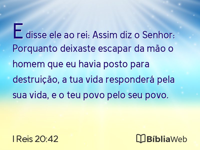 I Reis 20:42 em imagem para compartilhar