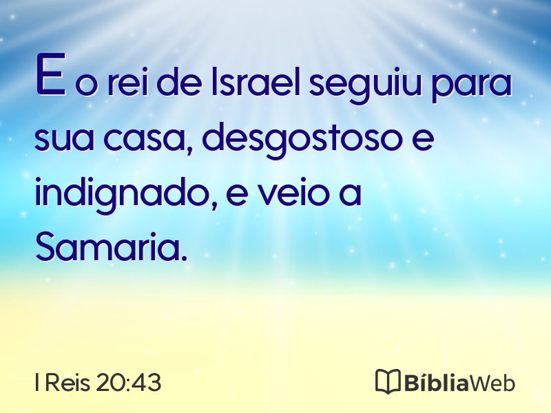 I Reis 20:43 em imagem para compartilhar