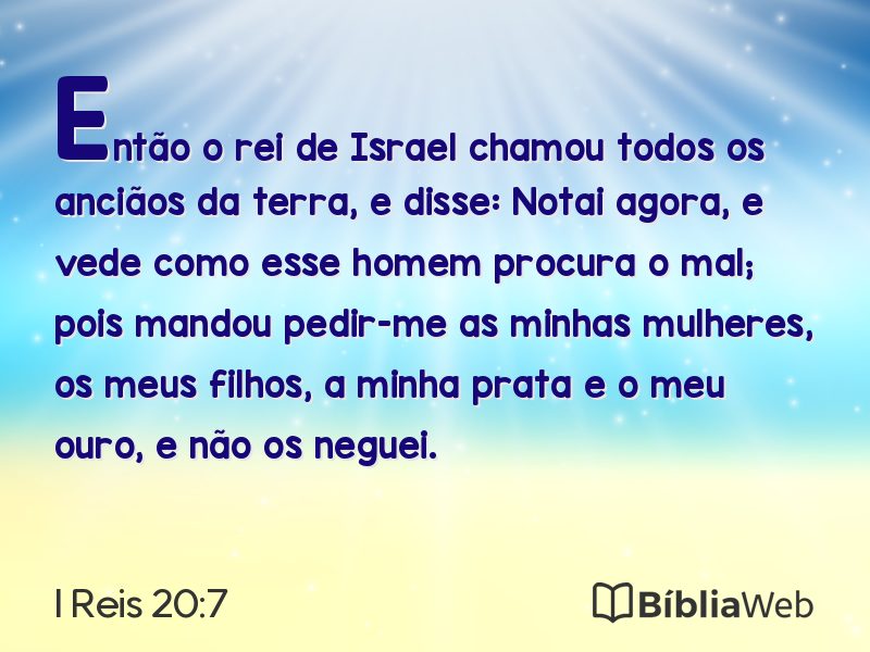 I Reis 20:7 em imagem para compartilhar