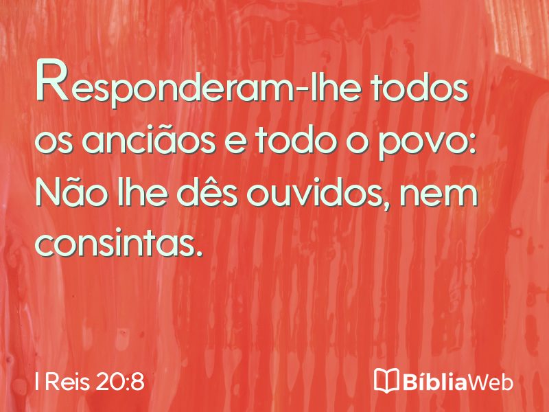 I Reis 20:8 em imagem para compartilhar
