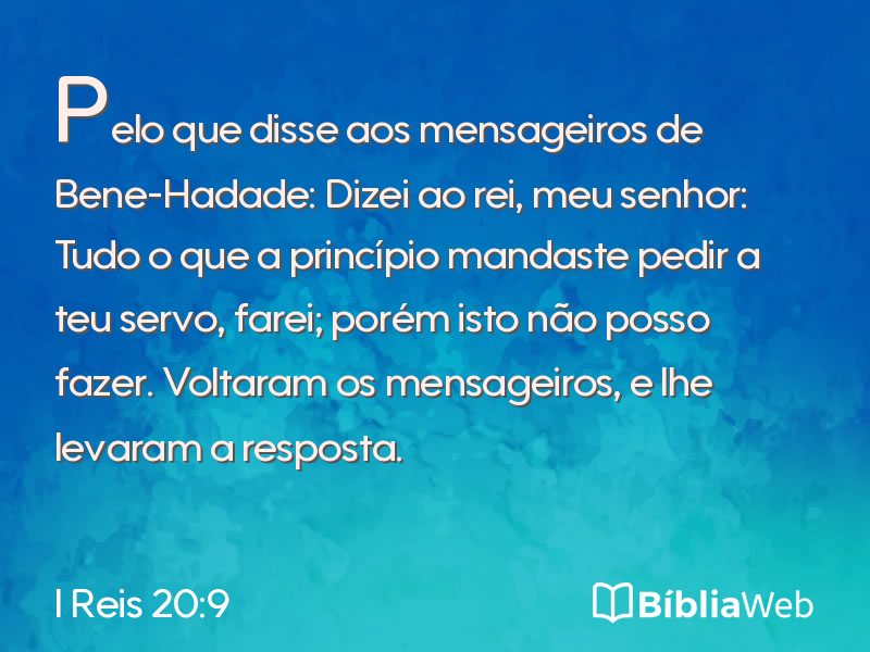 I Reis 20:9 em imagem para compartilhar