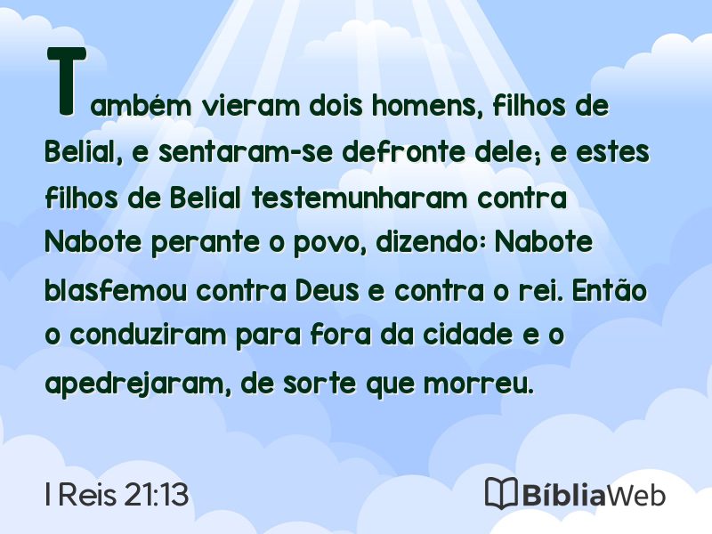 I Reis 21:13 em imagem para compartilhar