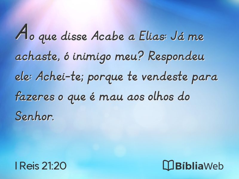 I Reis 21:20 em imagem para compartilhar