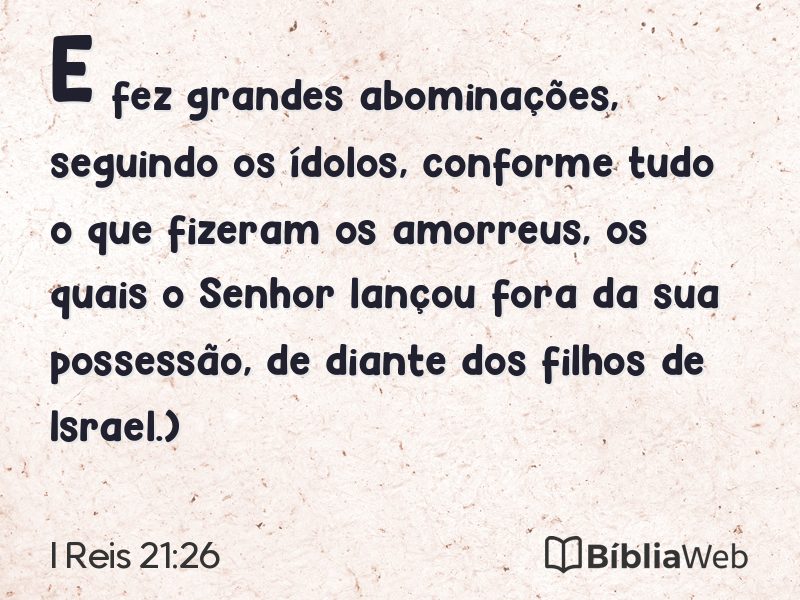 I Reis 21:26 em imagem para compartilhar