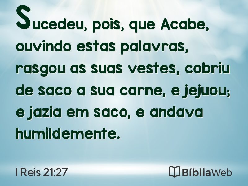 I Reis 21:27 em imagem para compartilhar