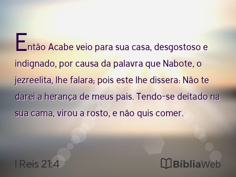 I Reis 21:4 em imagem para compartilhar
