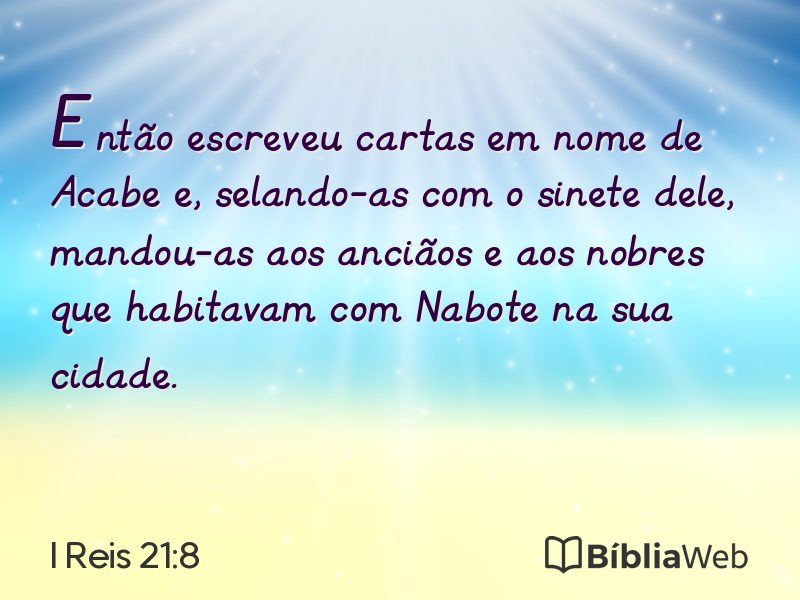 I Reis 21:8 em imagem para compartilhar