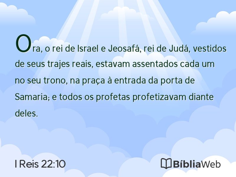 I Reis 22:10 em imagem para compartilhar