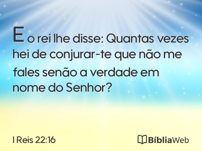I Reis 22:16 em imagem para compartilhar