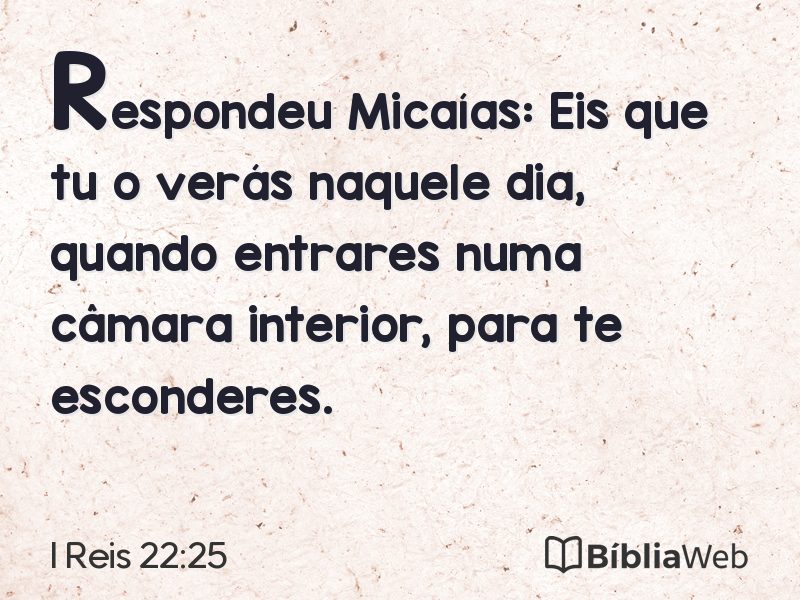 I Reis 22:25 em imagem para compartilhar