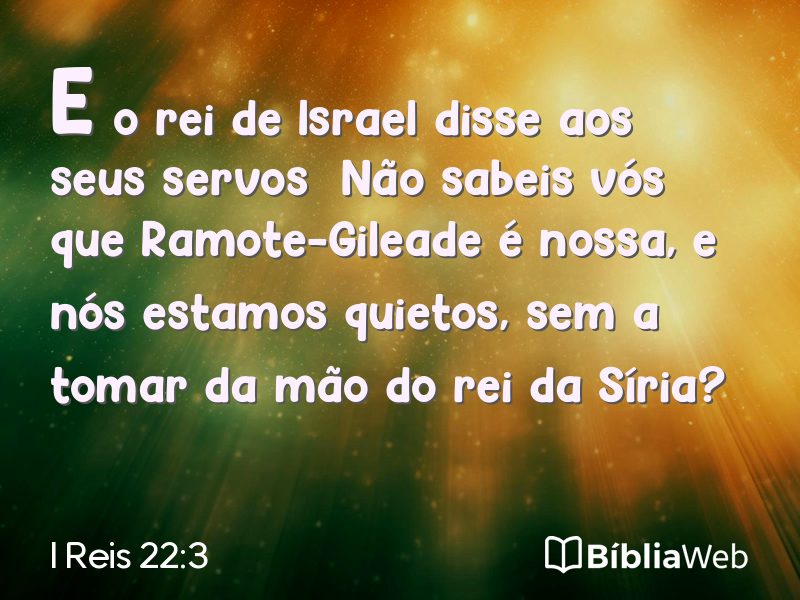 I Reis 22:3 em imagem para compartilhar