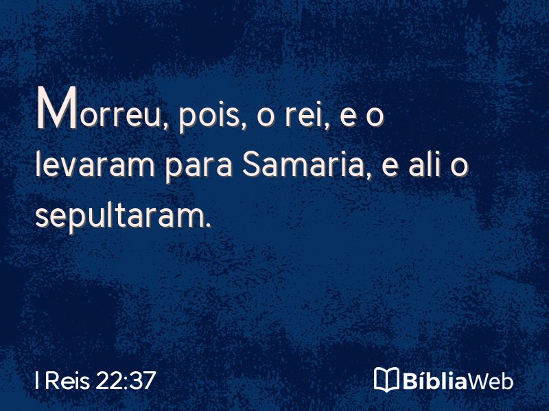 I Reis 22:37 em imagem para compartilhar