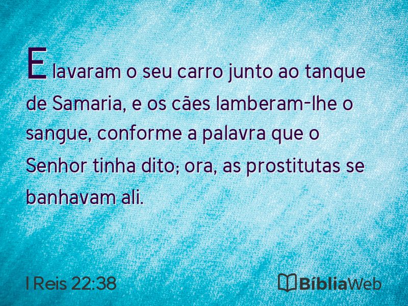 I Reis 22:38 em imagem para compartilhar