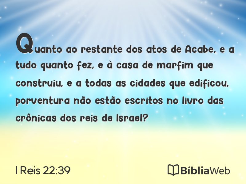 I Reis 22:39 em imagem para compartilhar