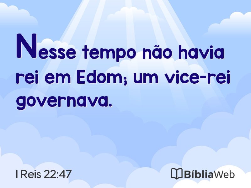 I Reis 22:47 em imagem para compartilhar