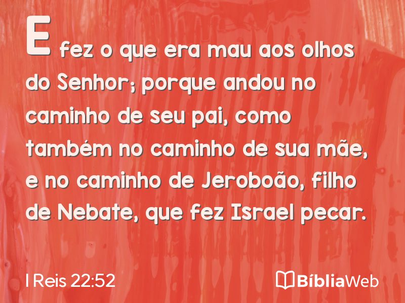 I Reis 22:52 em imagem para compartilhar