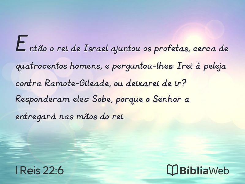 I Reis 22:6 em imagem para compartilhar