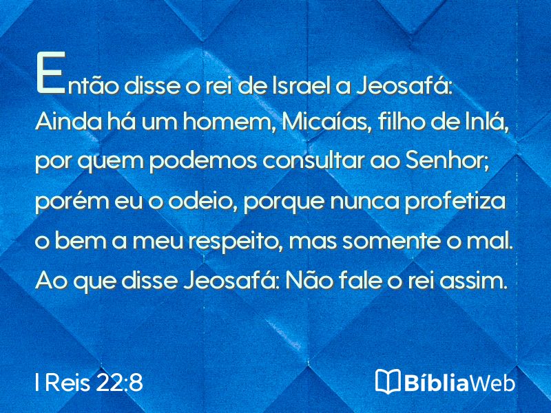 I Reis 22:8 em imagem para compartilhar