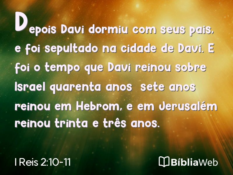 I Reis 2:10-11 em imagem para compartilhar