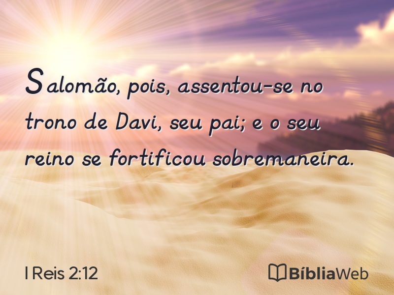 I Reis 2:12 em imagem para compartilhar